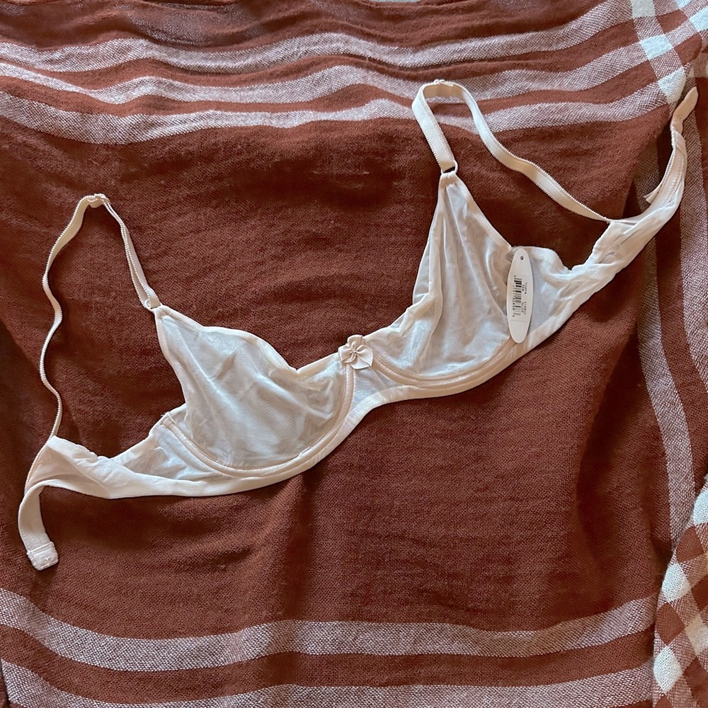 Timpa Nude Sheer Underwire Bra, 36B